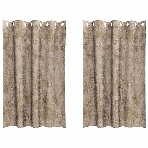 vidaXL Vorhänge 2 Stk Champagner 175 x 140 cm Samt 4107674 günstig online kaufen