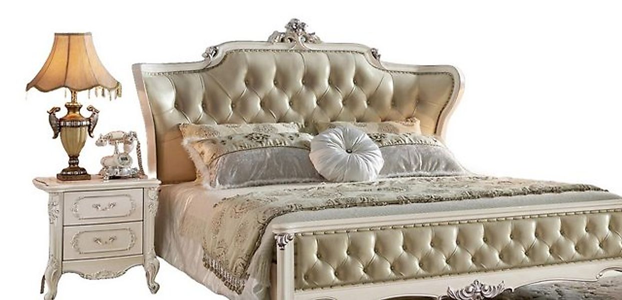 JVmoebel Bett Chesterfield Betten Königliches Echtholz Doppelbett Barock Be günstig online kaufen