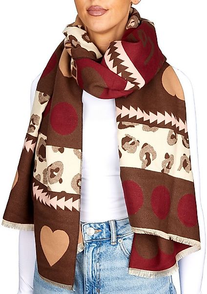 BRUBAKER Schal Cashmirillo Damen Schal mit Herz Muster - 70 x 200 cm, (Weic günstig online kaufen