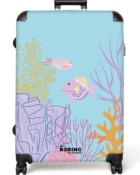 NoBoringSuitcases.com© Hartschalen-Trolley Blau mit Unterwasserwelt 77 günstig online kaufen