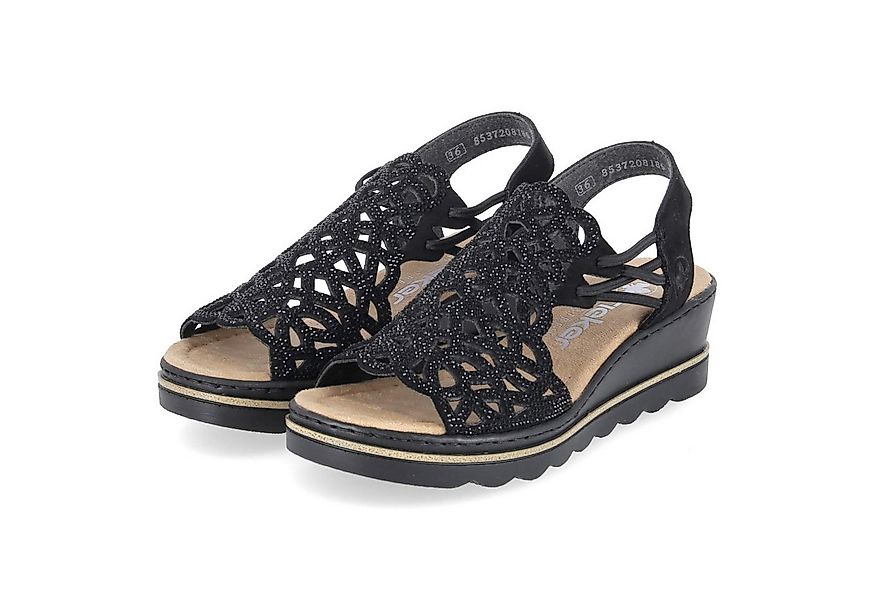 Rieker Rieker 67465-00 Damen Textil schwarz Sandalette günstig online kaufen