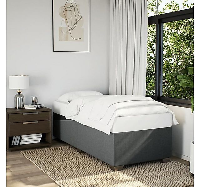 vidaXL Bettgestell Boxspringbett mit Matratze Dunkelgrau 90x200 cm Stoff Be günstig online kaufen