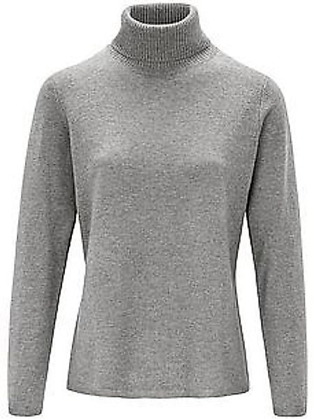 Rollkragen-Pullover aus Schurwolle und Kaschmir Peter Hahn grau günstig online kaufen