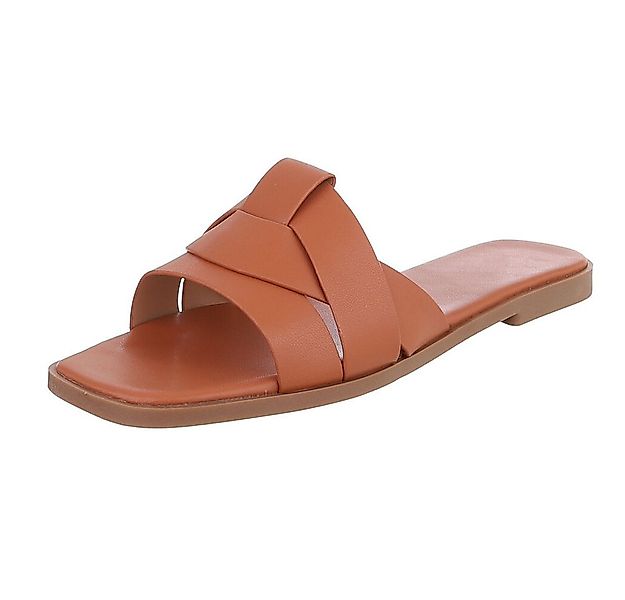 Ital-Design Stylische Slide-Sandalen mit Kreuzband für Damen Pantolette (91 günstig online kaufen