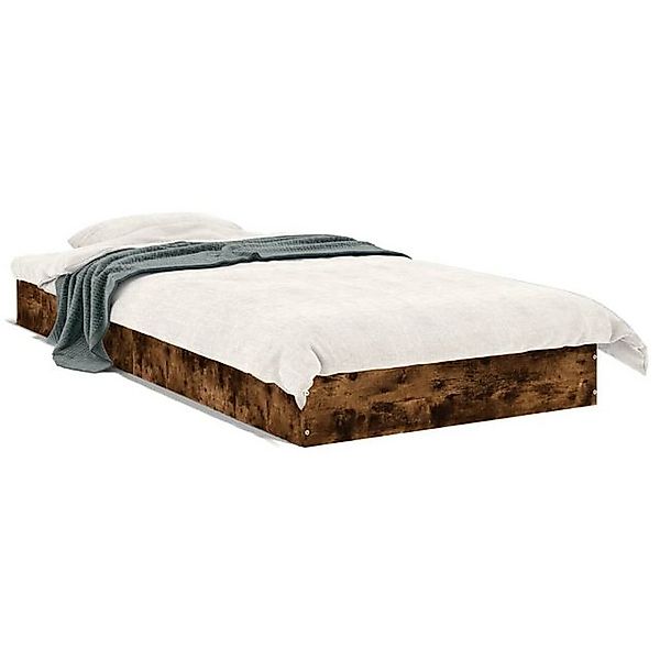 vidaXL Bettgestell, Bettrahmen Räuchereiche 75x190 cm Holzwerkstoff günstig online kaufen