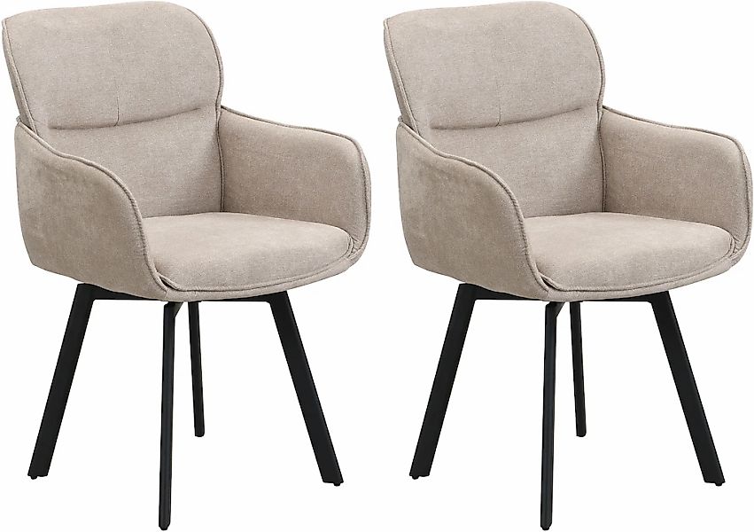 byLIVING Esszimmerstuhl "Rico" (Set) 2 Stk. Webstoff 360 Grad drehbar in ve günstig online kaufen