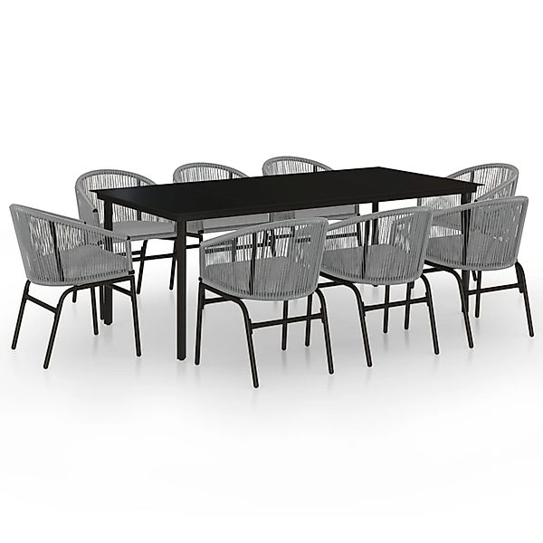 vidaXL 9-Tlg Garten-Essgruppe Grau 3099238 günstig online kaufen