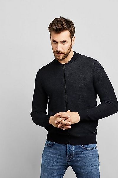 bugatti Strickjacke mit Collegekragen in Two-Tone Optik günstig online kaufen