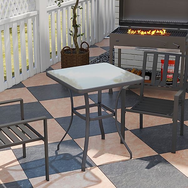 Outsunny Beistelltisch Hartglas+Metall Schwarz (Glastisch, 1-St., günstig online kaufen