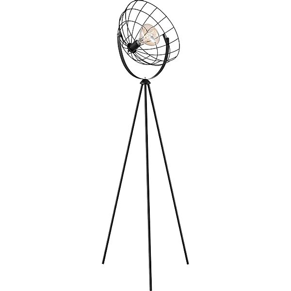 Luce Design Stehlampe Fabio Schwarz E27 dreh- & schwenkbar günstig online kaufen