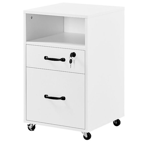 Yaheetech Aktenschrank Rollcontainer mit 2 schubladen, mobiler Büroschrank günstig online kaufen