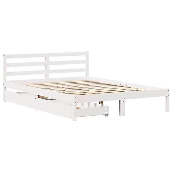 vidaXL Massivholzbett ohne Matratze Weiß 120x190 cm Kiefernholz 3301529 günstig online kaufen