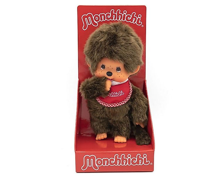Sekiguchi Plüschfigur Monchhichi Plüschfigur Junge mit Latz rot/braun 20cm günstig online kaufen
