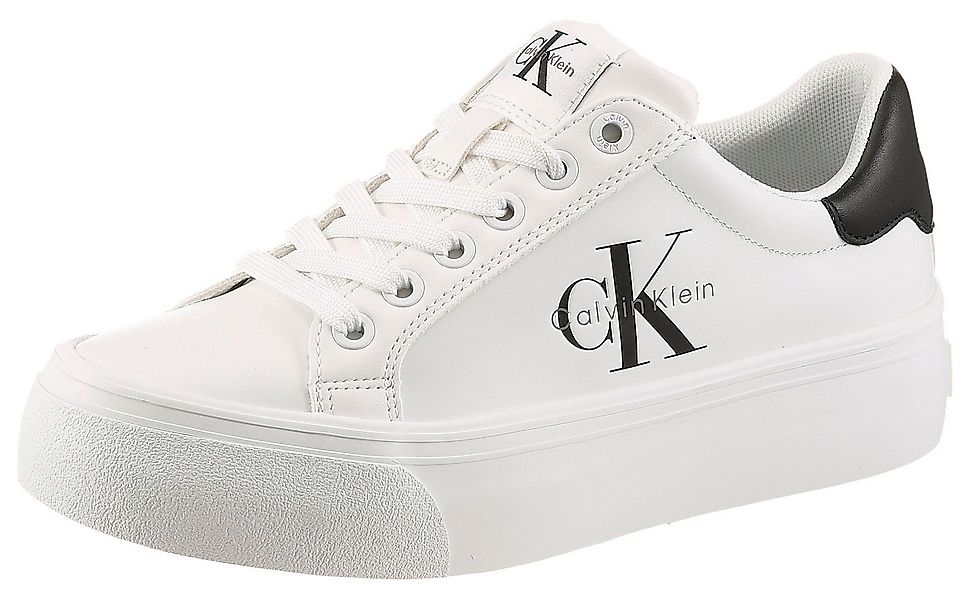 Calvin Klein VULC FLATFORM LACEUP LOW LTH Plateausneaker Schnürschuh, Halbs günstig online kaufen