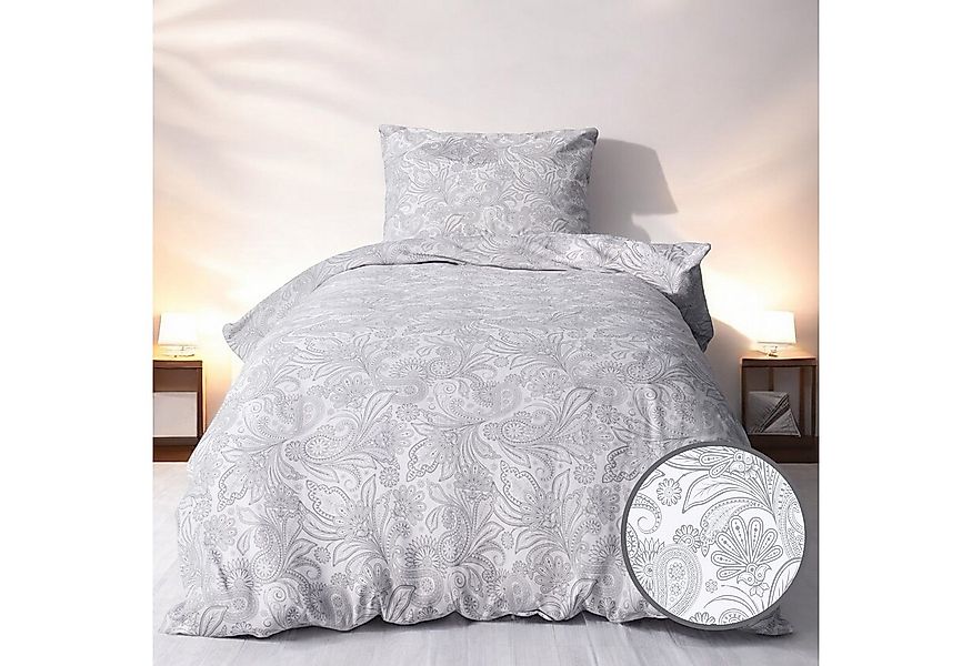 LINKHOFF Bettwäsche Biber Bettwäsche 135x200cm / 155x220 - 2tl. Blumenmuste günstig online kaufen