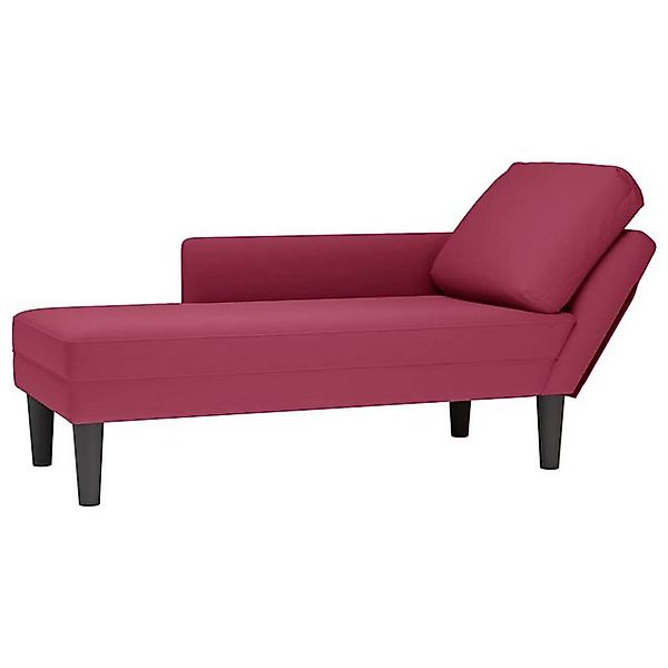vidaXL Chaiselongue Chaiselongue mit Kissen und Rechter Armlehne Weinrot Sa günstig online kaufen