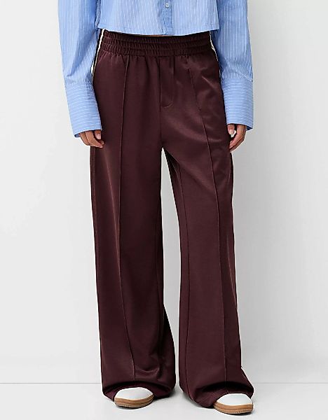 Bershka Hose Mit Seitlichem Streifen Damen Xl Violett günstig online kaufen