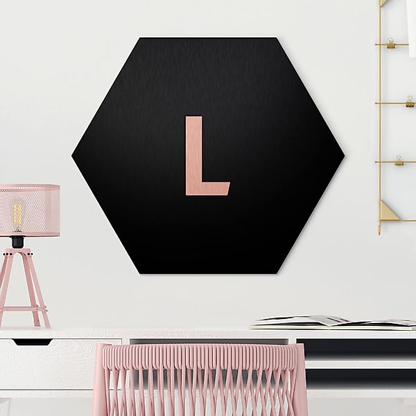 Hexagon-Alu-Dibond Bild Buchstabe Schwarz L günstig online kaufen