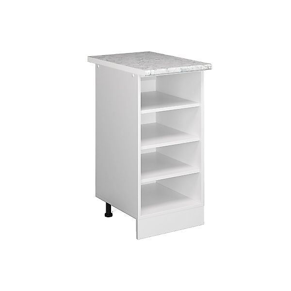 Vicco Küchenregal R-Line Offener Küchenschrank Weiß/Weiß 40 cm AP Marmor günstig online kaufen