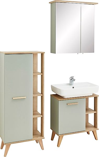 Saphir Badmöbel-Set »Quickset 3-teilig, Waschbeckenunterschrank mit LED-Spi günstig online kaufen
