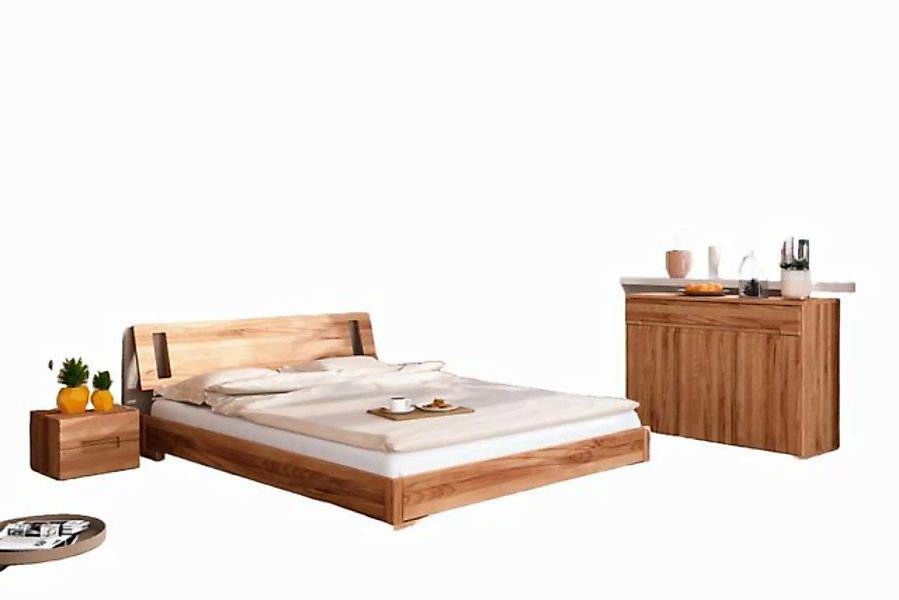 Natur24 Einzelbett Bett Bento 14 Sonderlänge 80x220 Kernbuche Holzkopfteil günstig online kaufen