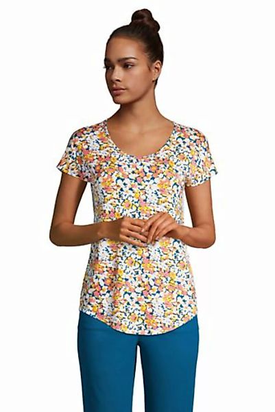 Gemustertes Shirt aus Bambusviskose, Damen, Größe: M Normal, Blau, by Lands günstig online kaufen