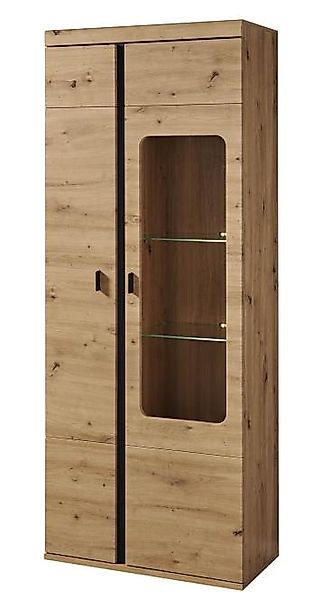 Vitrine-2 inkl. Beleuchtung ca.80x200x38 cm Artisan , Abs.schwarz günstig online kaufen