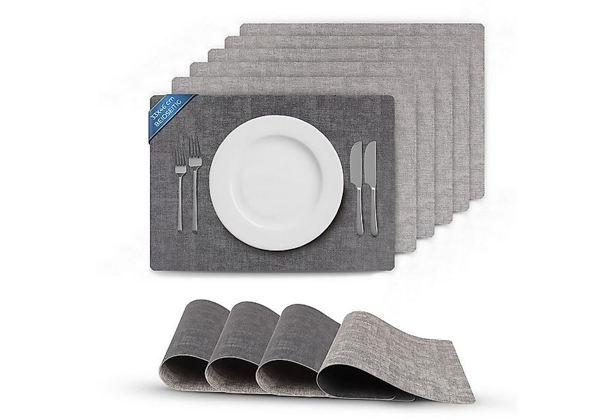 Bestlivings Platzset Kunstleder Uni/Struktur, (6-St), Tischset, abwischbare günstig online kaufen