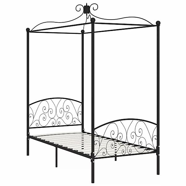 Himmelbett-gestell Schwarz Metall 100 X 200 Cm günstig online kaufen