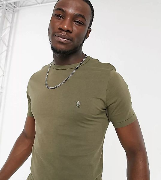 French Connection Tall – T-Shirt mit Rundhalsausschnitt in Khaki-Grün günstig online kaufen