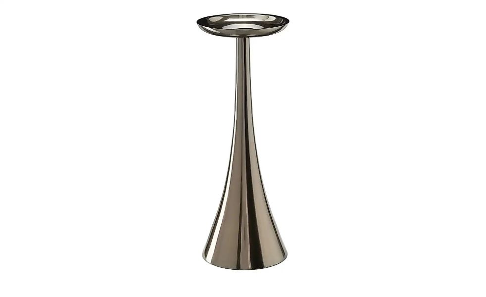 HOME STORY Kerzenständer   ¦ schwarz ¦ Aluminium ¦ Maße (cm): H: 28  Ø: 10 günstig online kaufen