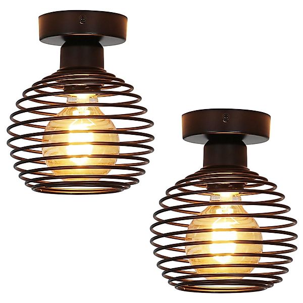 Nettlife Deckenleuchte Deckenleuchte Schwarz 2xE27 Metall günstig online kaufen