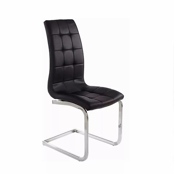 Schwingstühle in Schwarz Kunstleder verchromtem Metallgestell (Set) günstig online kaufen