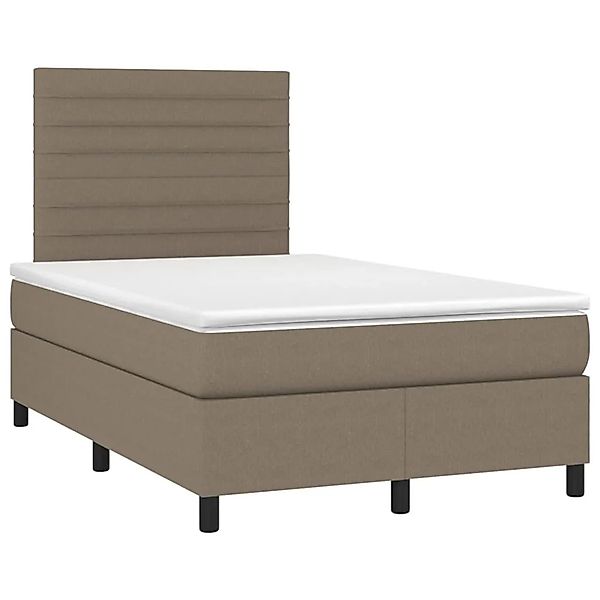 vidaXL Boxspringbett mit Matratze & LED Taupe 120x200 cm Stoff 3134945 günstig online kaufen