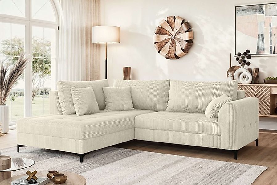 OTTO home Ecksofa »LEEVKE Design-Sofa mit Ottomane rechts/links bestellbar, günstig online kaufen