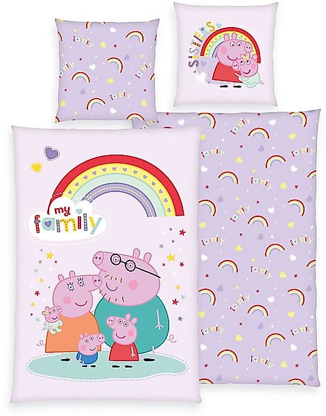 Peppa Pig Wendebettwäsche "Peppa Pig" 2 Stk. mit fröhlichem Design günstig online kaufen