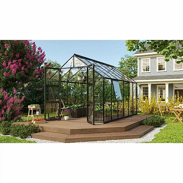 Vitavia Gewächshaus Olymp 9900 Schwarz 9,9 m² inkl. Fundamentrahmen günstig online kaufen