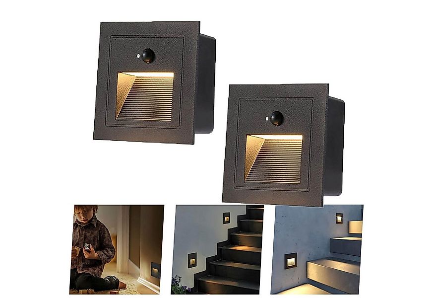 Jibenhome Außen-Wandleuchte LED Treppenlicht, IP65 Stufenleuchte mit Bewegu günstig online kaufen