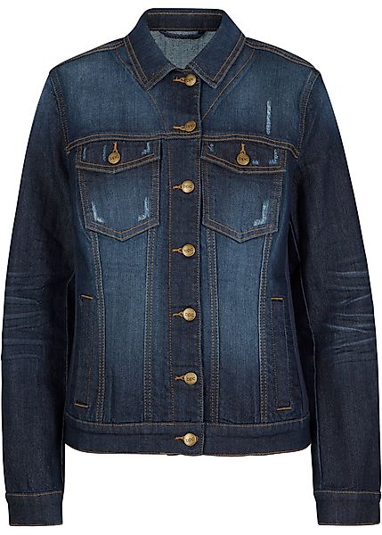 Jeansjacke mit seitlichem Rippeinsatz günstig online kaufen