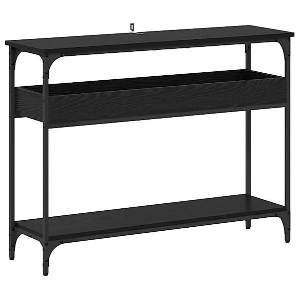 vidaXL Konsolentisch mit Regal Schwarz Eichen-Optik 100 x 29 x 75 cm 883524 günstig online kaufen