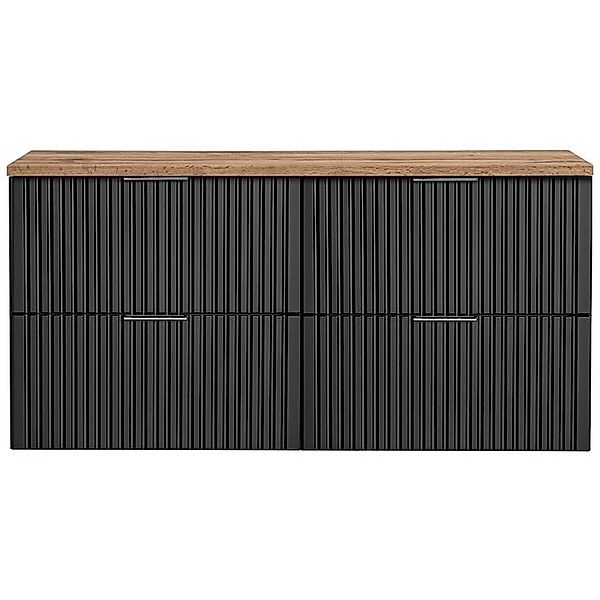 Lomadox Waschbeckenschrank ADELAIDE-56-BLACK 120cm, schwarz matt, günstig online kaufen