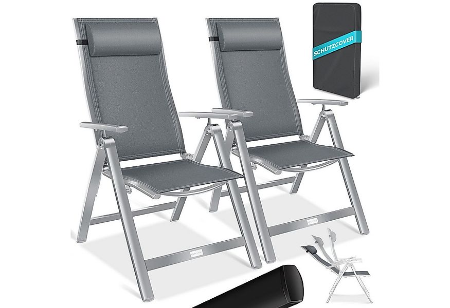 KESSER Gartenstuhl (2 St), Hochlehner mit Armlehnen Aluminium Klappstuhl günstig online kaufen