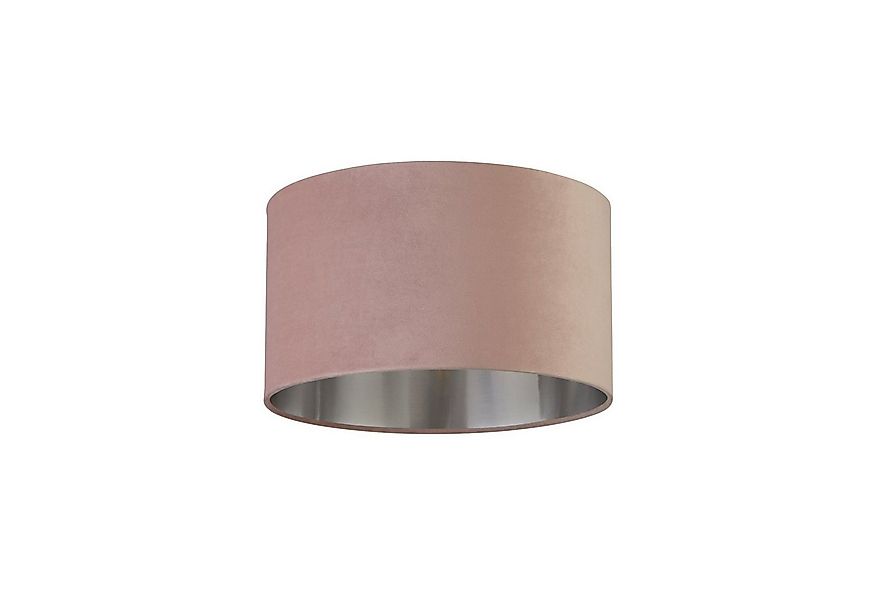 Licht-Erlebnisse Lampenschirm GIRONA, in Pink Silber gebürstet Ø 38 cm Stof günstig online kaufen