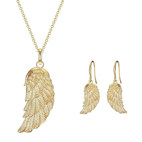 Rafaela Donata Schmuckset Engelsflügel gelbgold (3-tlg), günstig online kaufen