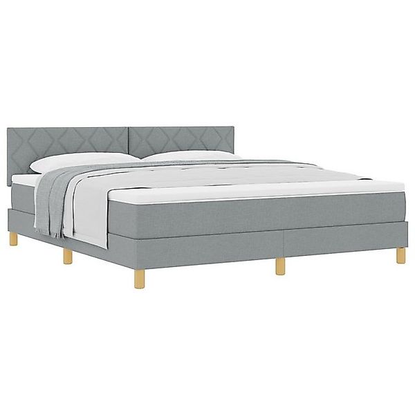 vidaXL Bett Boxspringbett mit Matratze Hellgrau 180x200 cm Stoff (1-tlg) günstig online kaufen