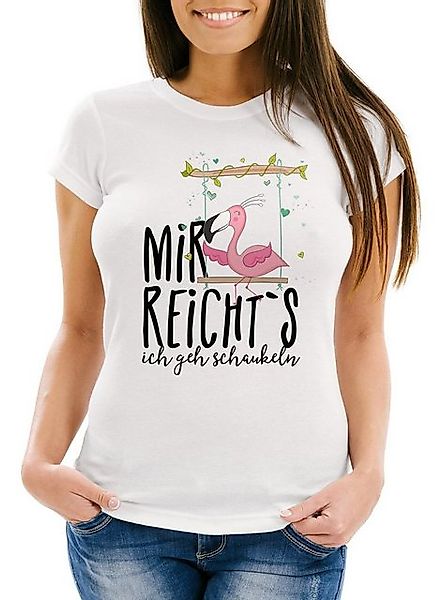 MoonWorks Print-Shirt Damen T-Shirt Flamingo Mir reichts ich geh schaukeln günstig online kaufen