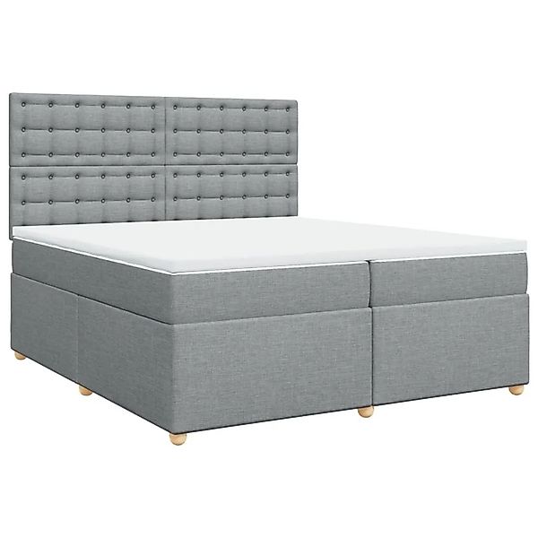 vidaXL Boxspringbett mit Matratze Hellgrau 200x200 cm Stoff 3293701 günstig online kaufen