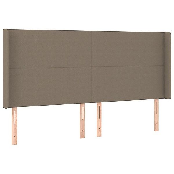vidaXL Bett, Kopfteil mit Ohren Taupe 183x16x118/128 cm Stoff günstig online kaufen
