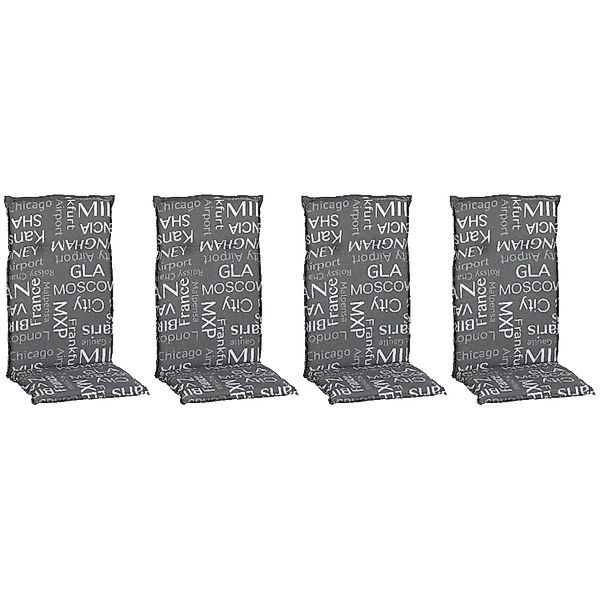 Beo Sitzauflage Hochlehner Bellona 4er-Set grau günstig online kaufen