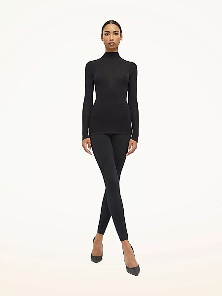 Wolford - Aurora Rib Net Top Long Sleeves, Frau, black, Größe: L günstig online kaufen